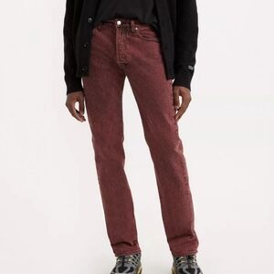 Levi  Original Vintage 501 Burgundy Straight Jeans, 38x32